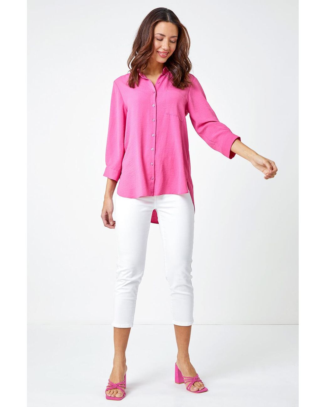 Roman Pink Relaxed Longline Shirt