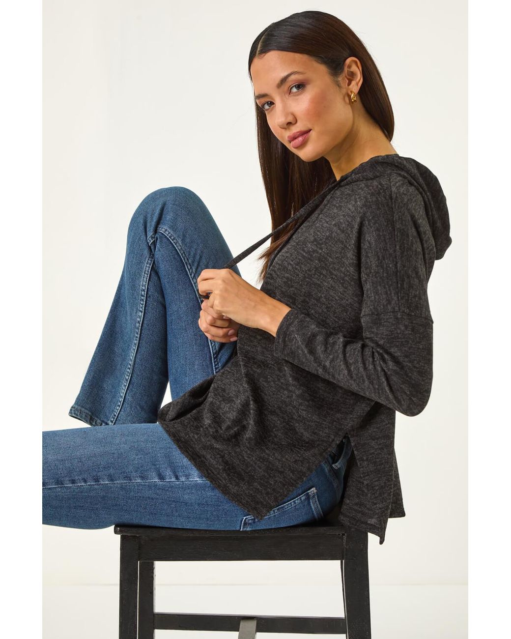 Roman Black Soft Touch Drawstring Hoodie