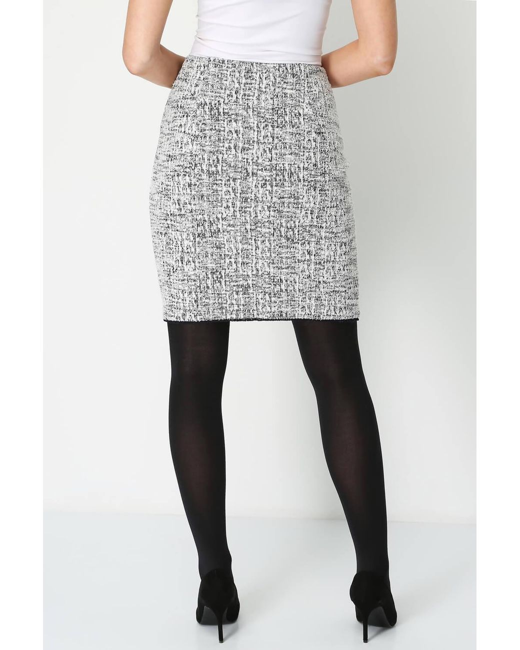 Roman White Stretch Jersey Skirt