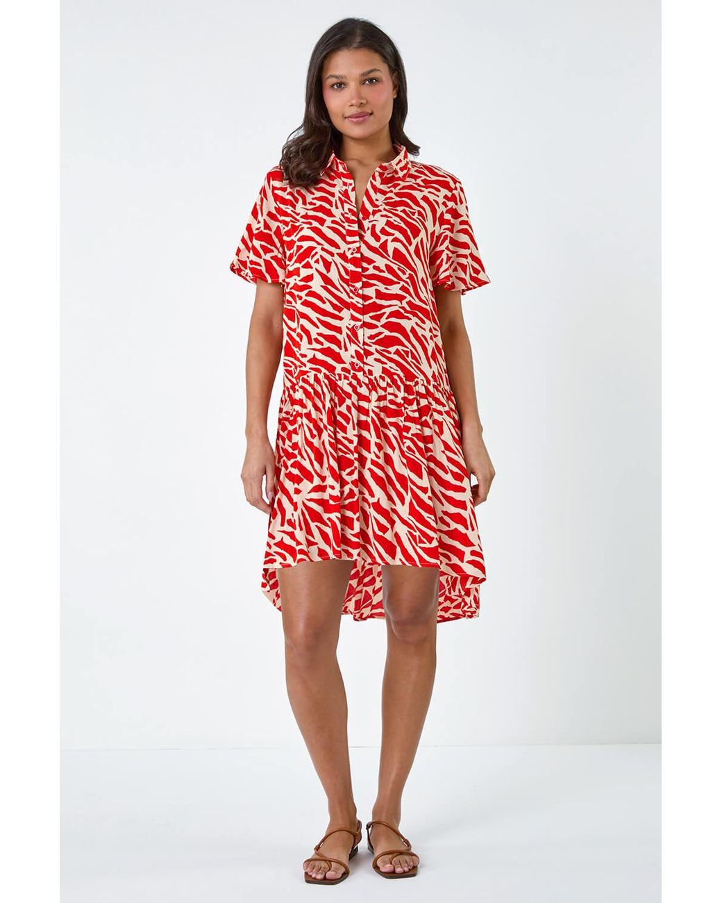 Lilly-and-Hope Animal Print Tiered Smock Dress