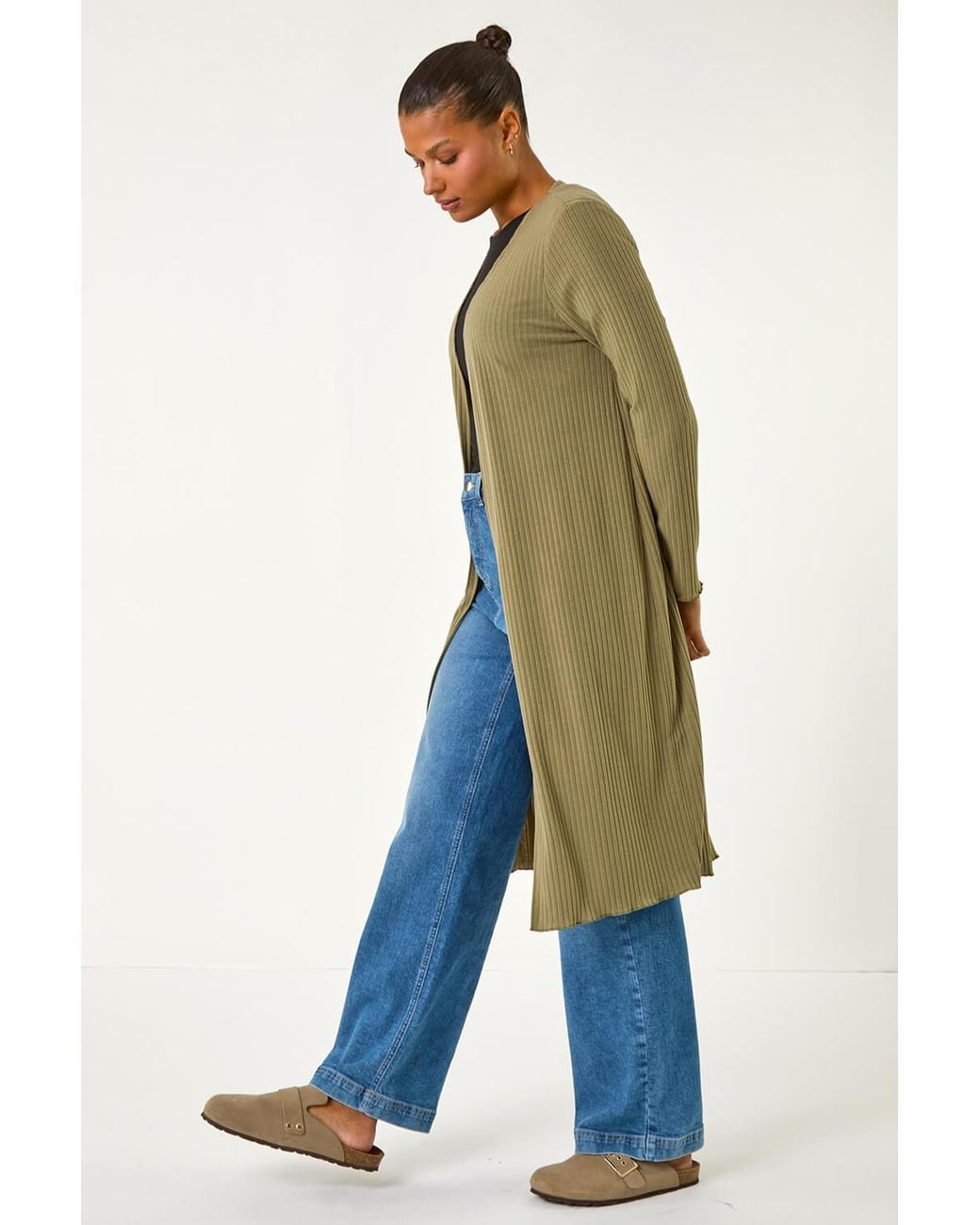 Roman Blue Longline Snit Cardigan