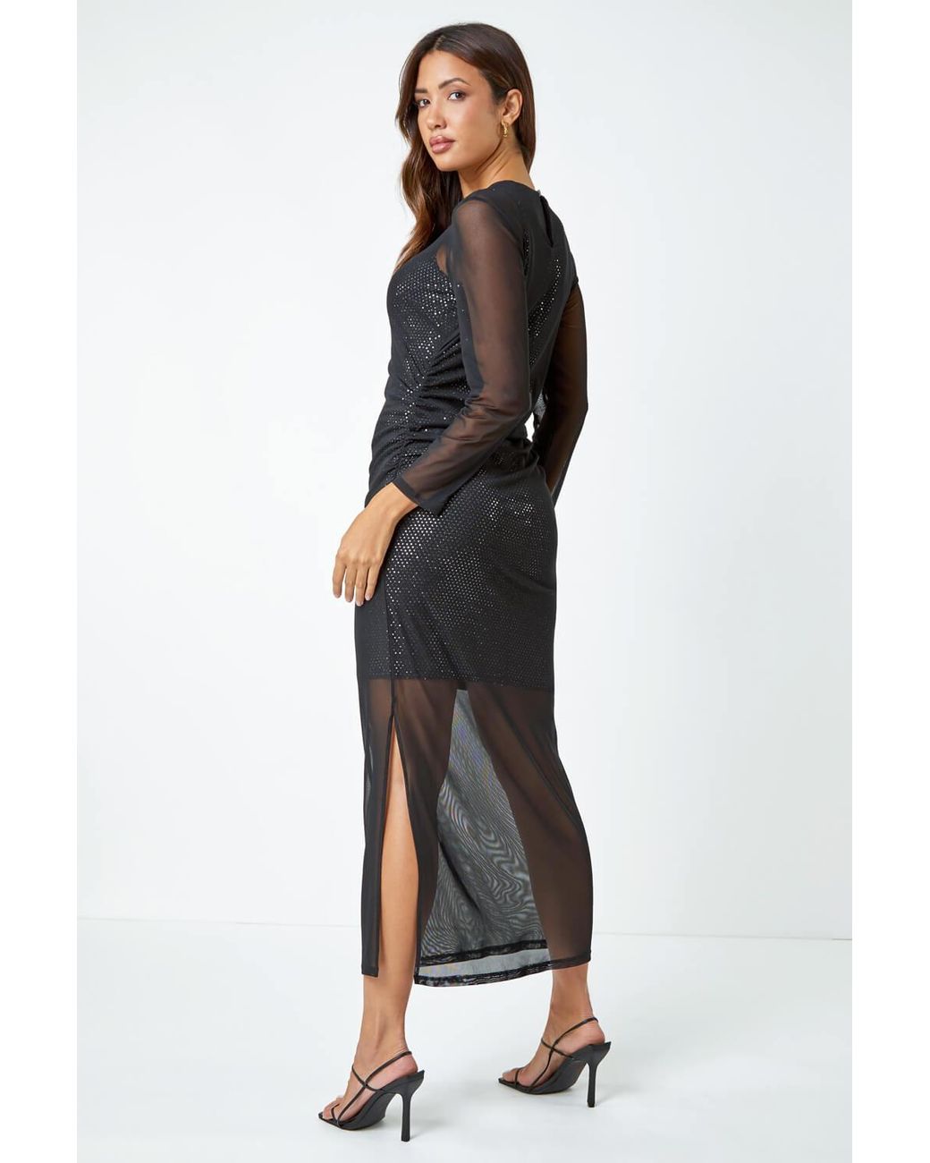 Sequin mesh overlay clearance dress