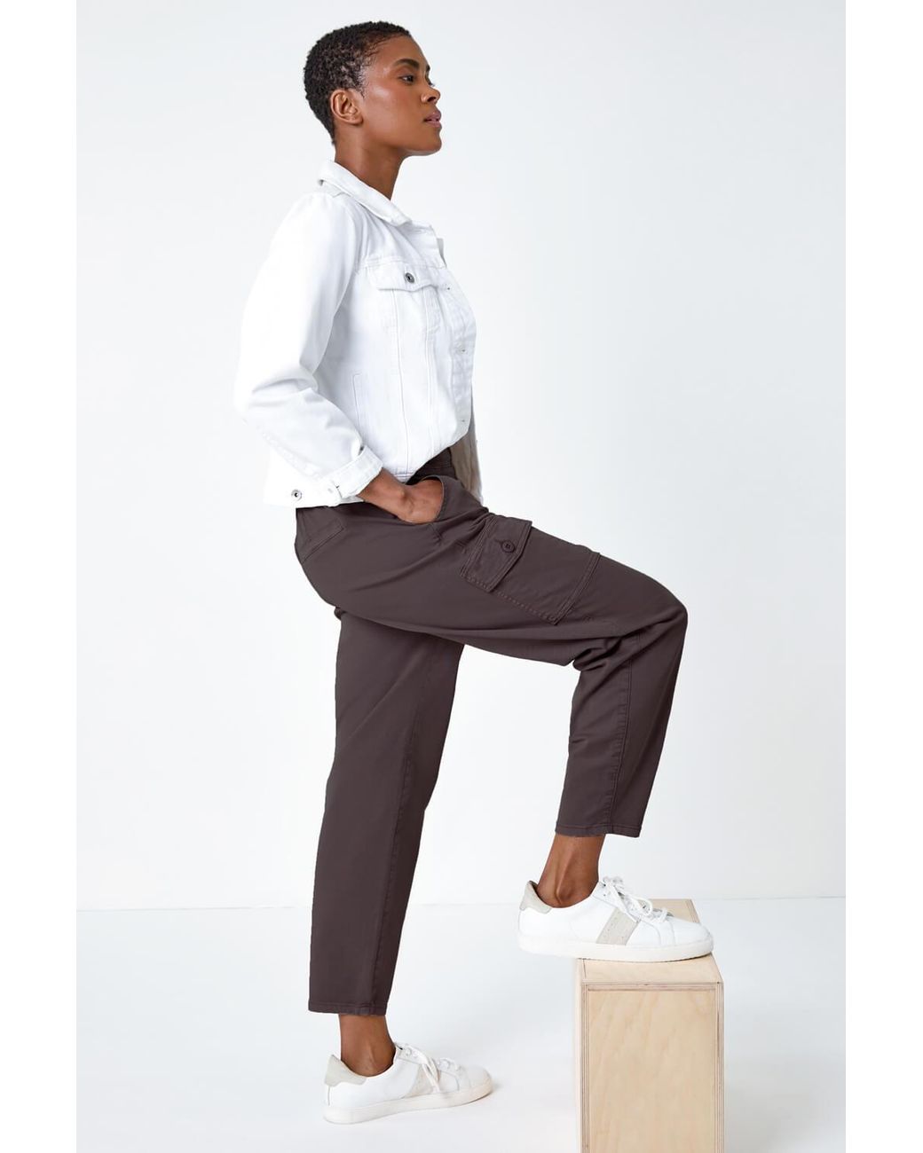 Roman Natural Casual Cargo Stretch Trousers