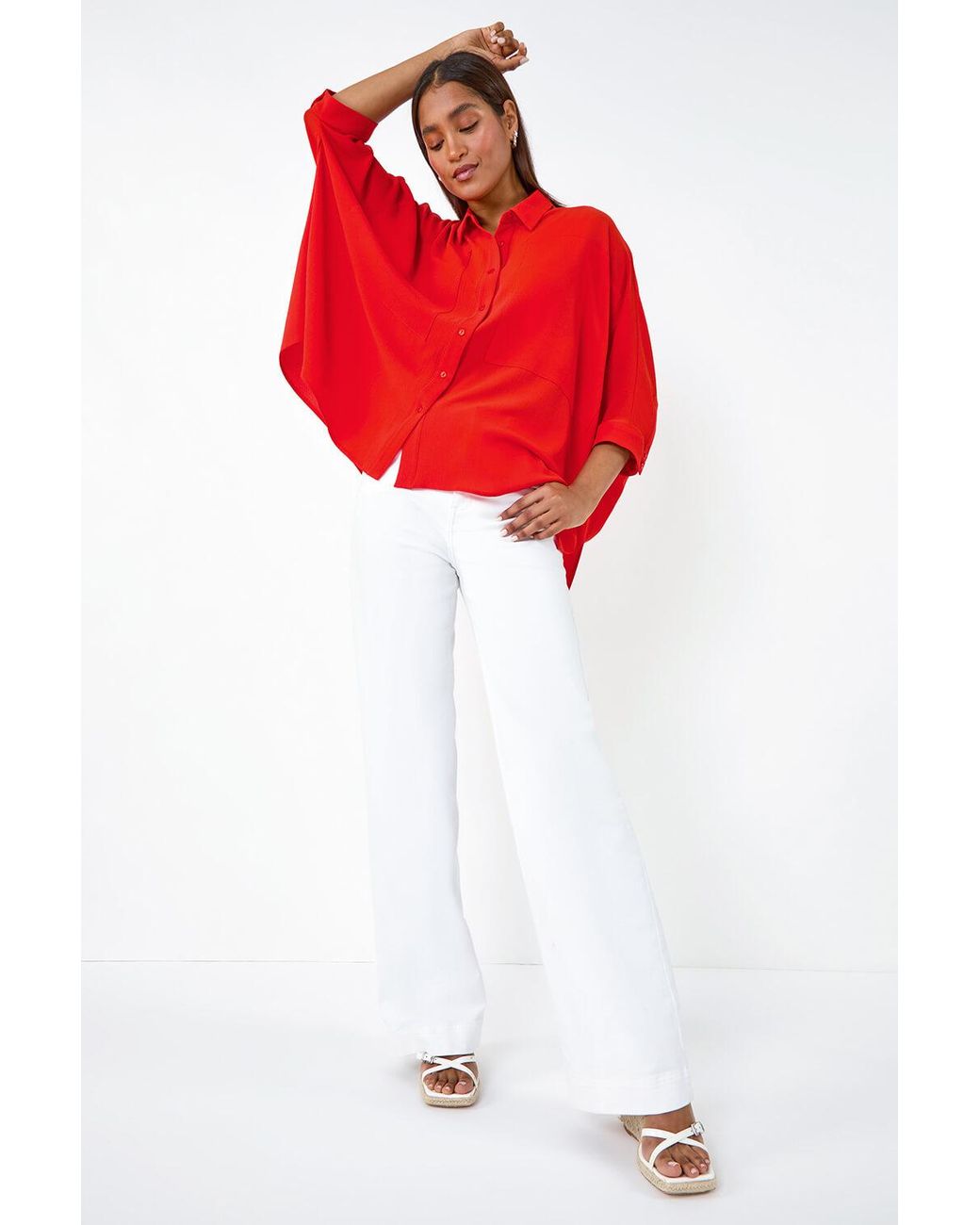 Roman Red Relaxed Smart Stretch Shirt