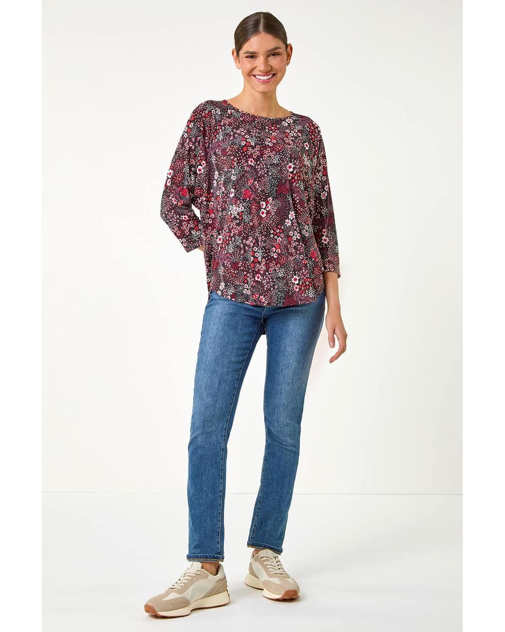 Roman Textured Ditsy Floral Stretch Top