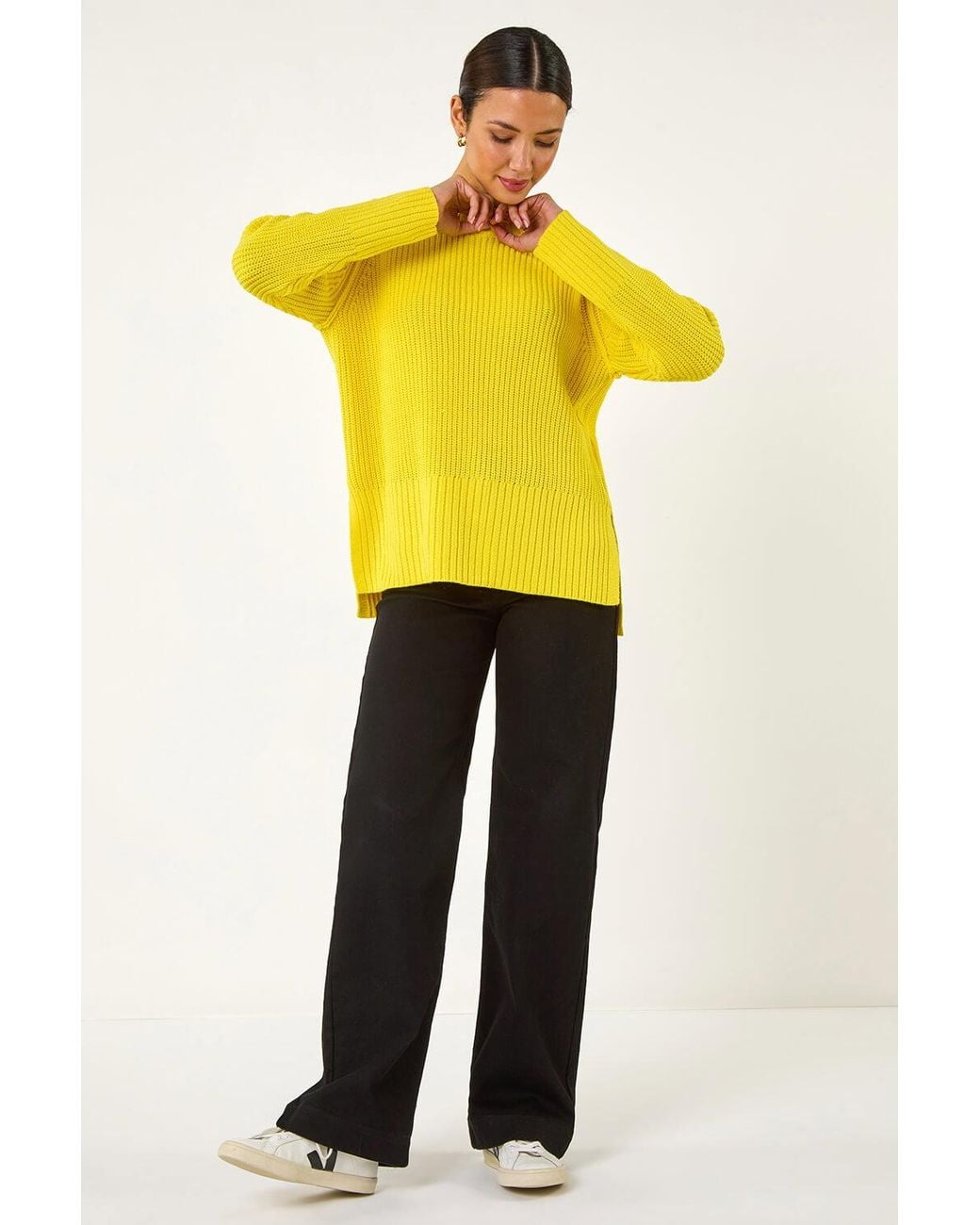 Roman Yellow Shoulder Detail Knit Jumper