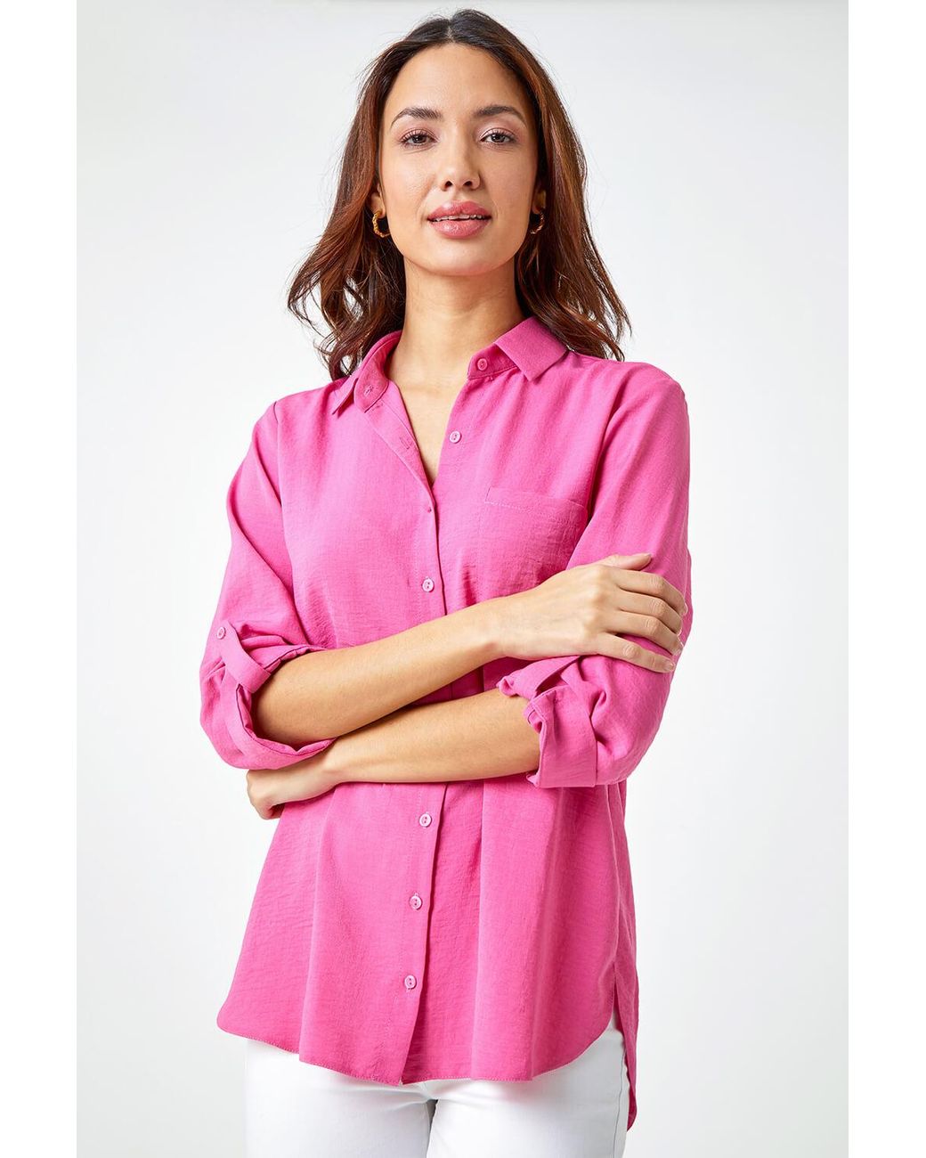 Roman Pink Relaxed Longline Shirt