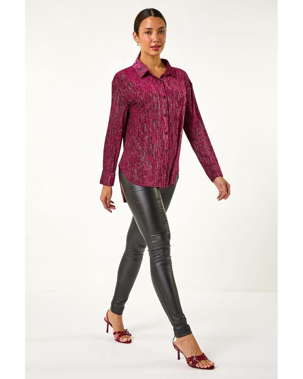Roman Shimmer Textured Stretch Shirt