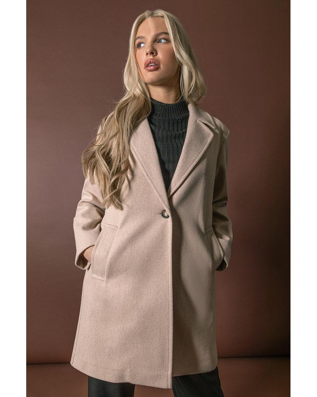 Roman Petite Natural Smart Longline Coat
