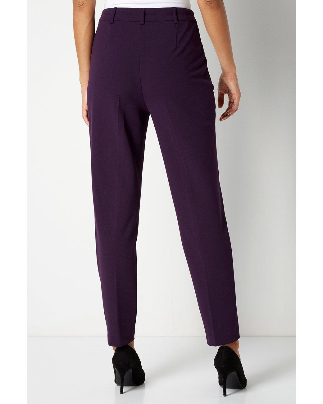 Roman Purple Straight Leg Stretch Trouser