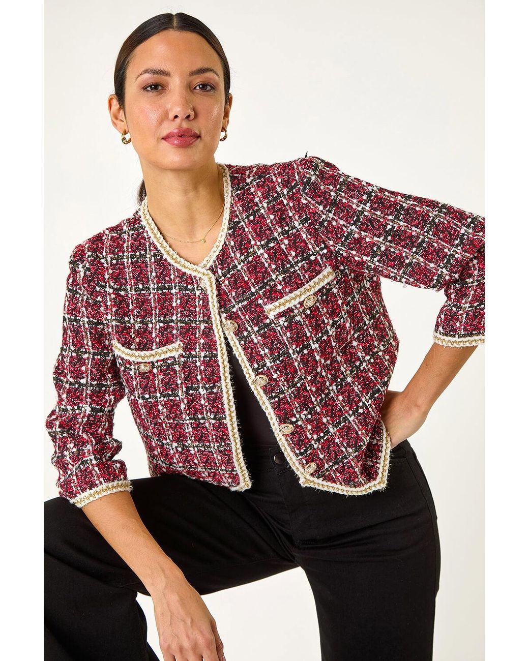 Roman Textured Check Pocket Jacket