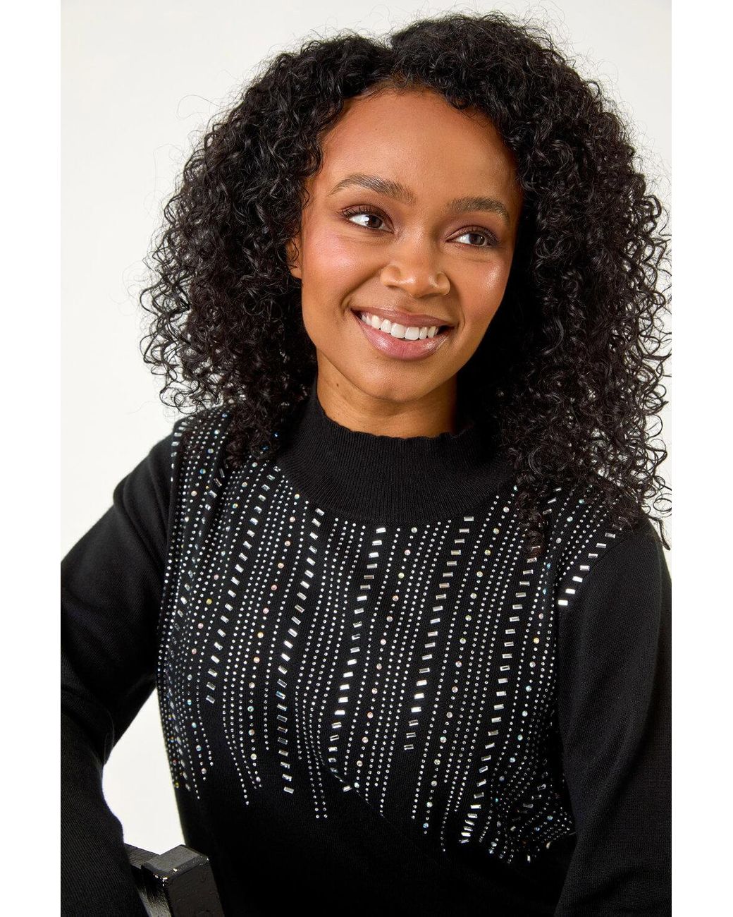 Roman Petite Black Hotfix Knitted Jumper