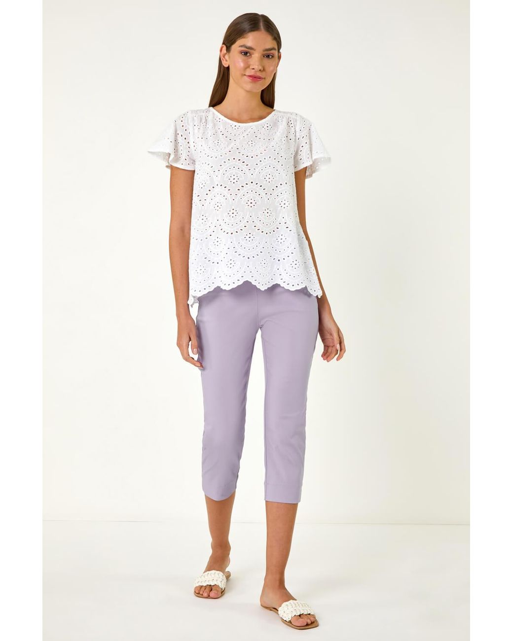 Roman Purple Cropped Stretch Trouser