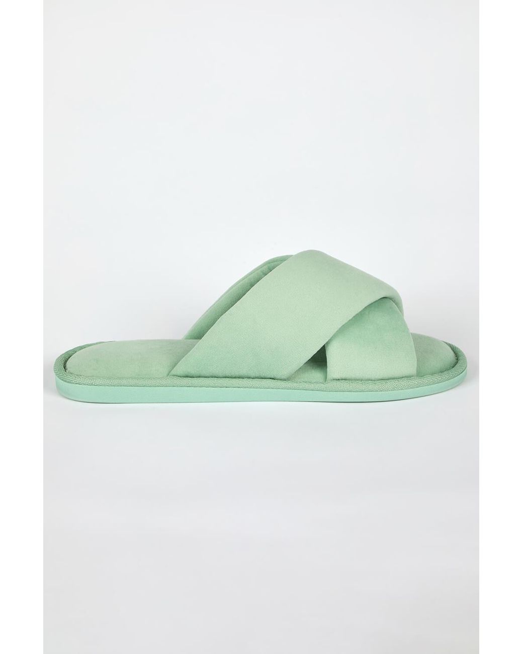 Roman Green Cross Over Open Toe Slipper