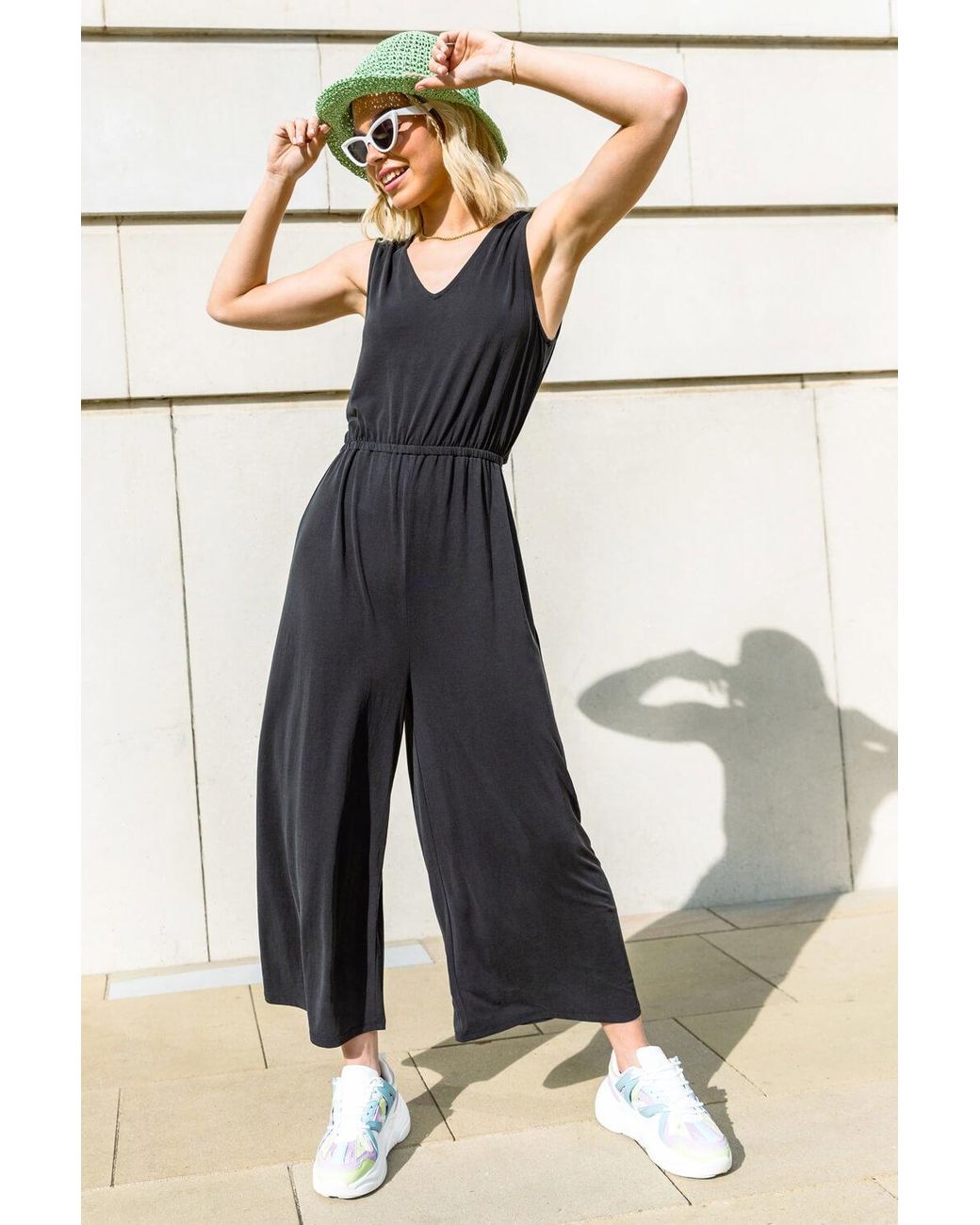 D.u.s.k Black Crossover Detail Jersey Jumpsuit