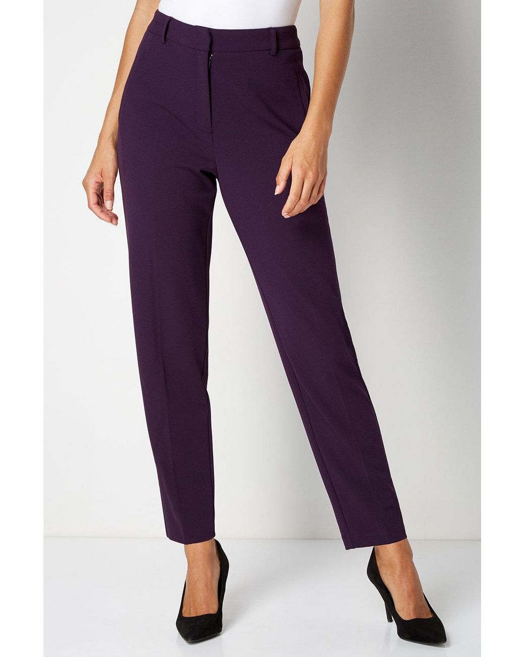Roman Purple Straight Leg Stretch Trouser