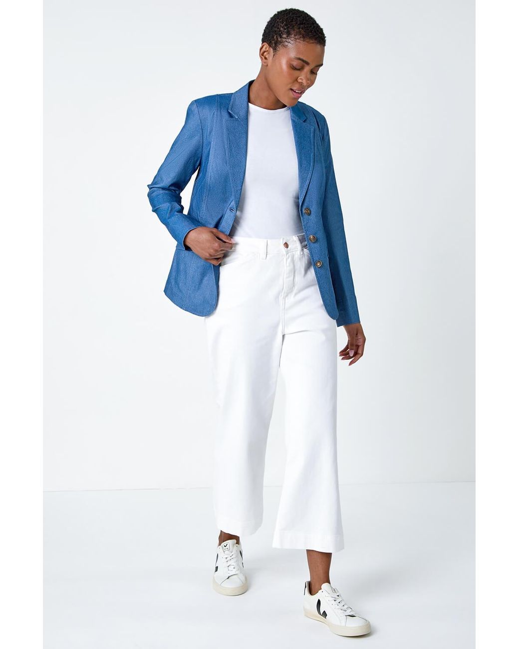 Roman Blue Stretch Blazer