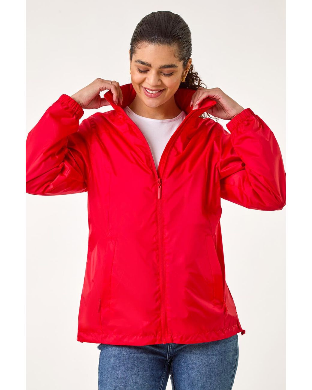 Roman Red Shower Resistant Funnel Neck Jacket