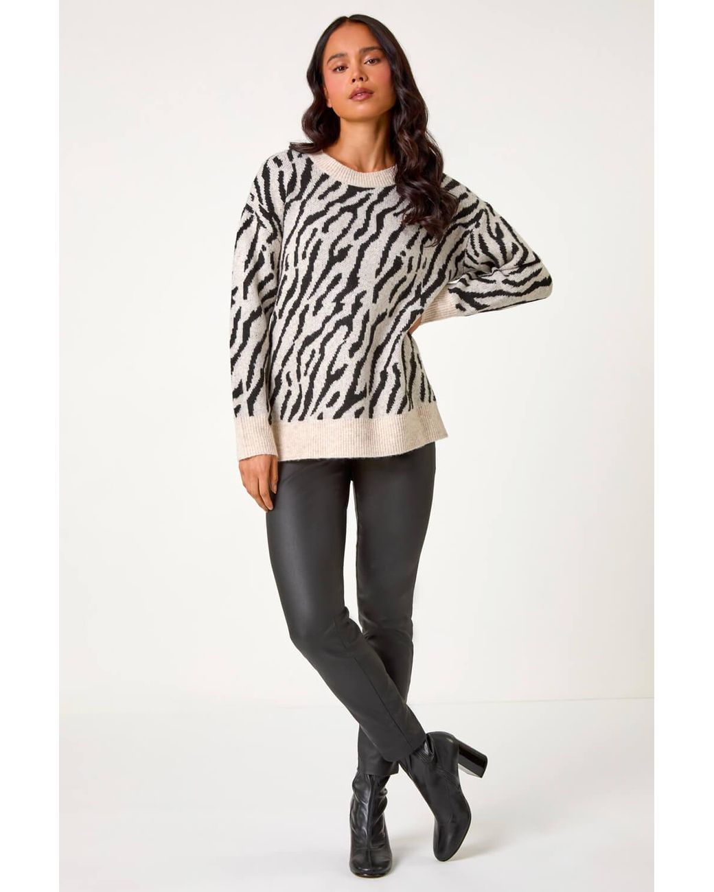 Roman Petite Multicolor Zebra Print Knitted Jumper