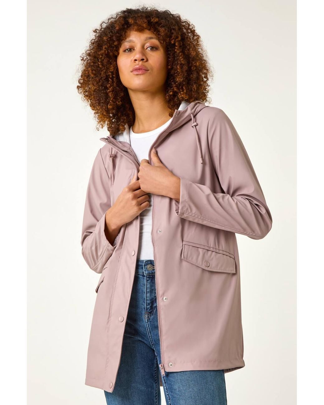 Roman Pink Rain Resistant Hooded Jacket