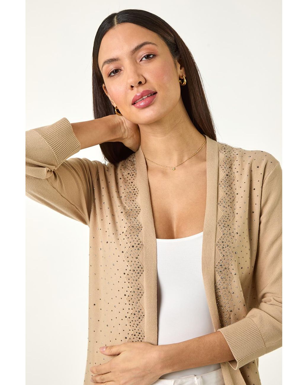 Roman Natural Sparkle Hotfix Knit Shrug