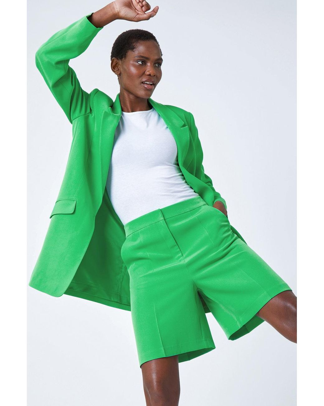 Roman Green Tailored Bermuda Shorts