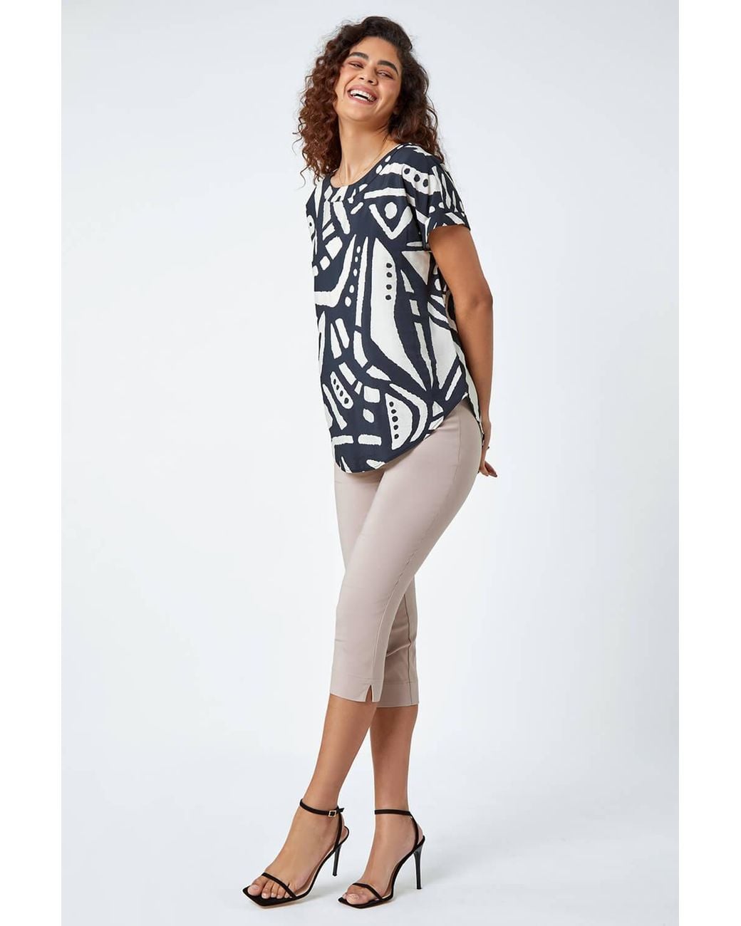 Roman Natural Cropped Stretch Trouser