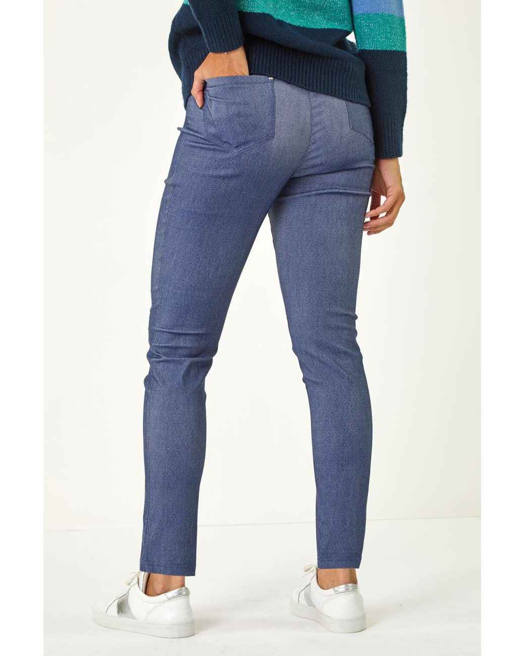 Roman Blue Bengaline Stretch Jean Trouser