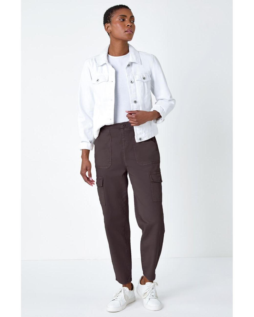 Roman Natural Casual Cargo Stretch Trousers