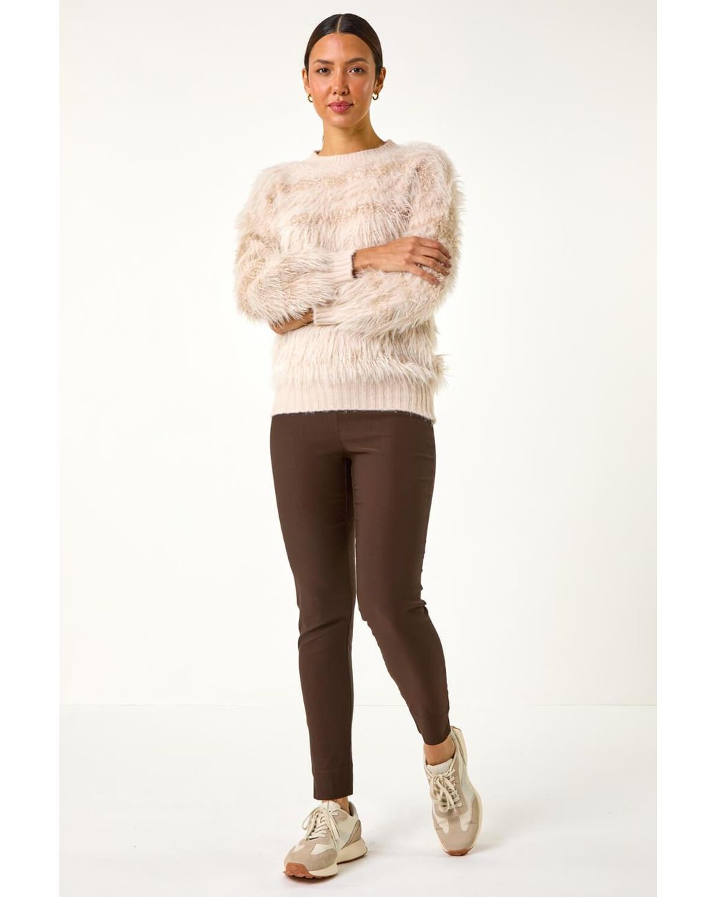 Roman Natural Fleece Lined Stretch Bengaline Trouser