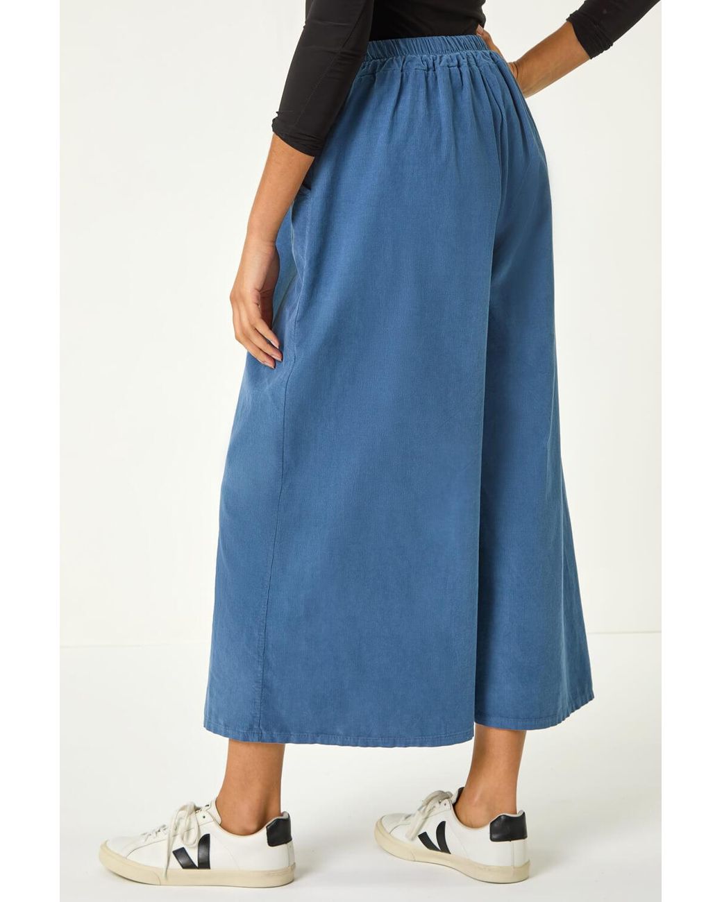 Roman Blue Baby Corduroy Wide Leg Culotte