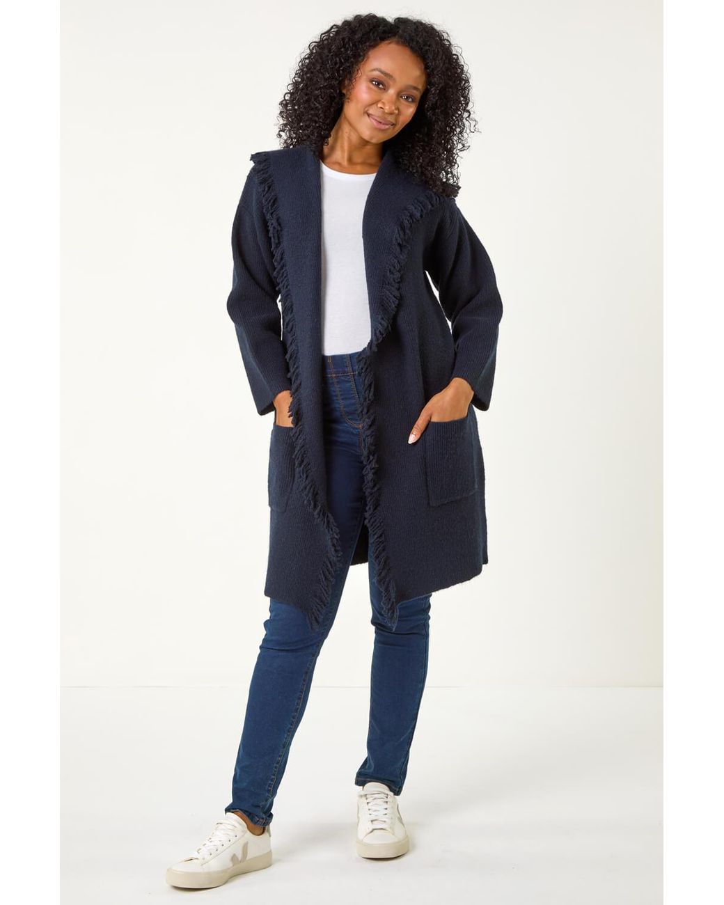 Roman Petite Blue Tassel Pocket Detail Cardigan