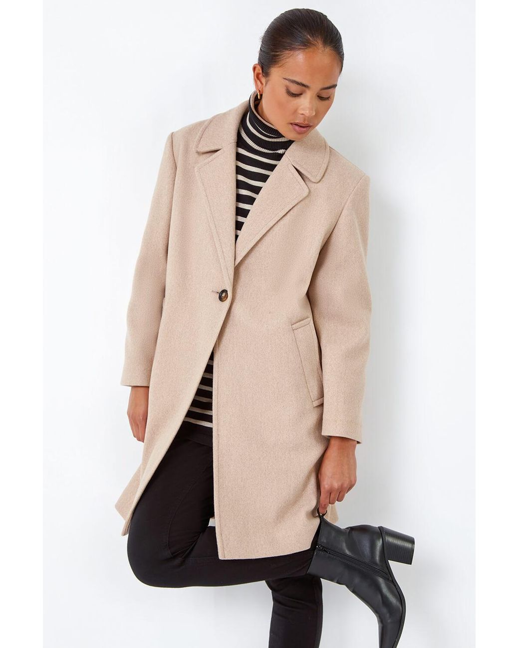 Roman Petite Natural Smart Longline Coat
