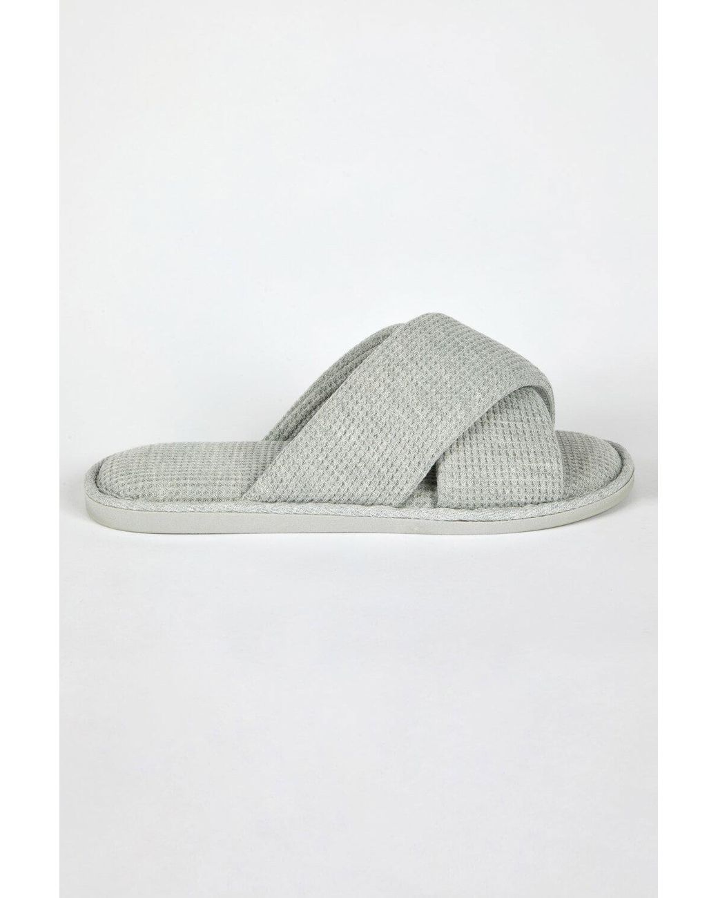 Roman Gray Waffle Crossover Slipper
