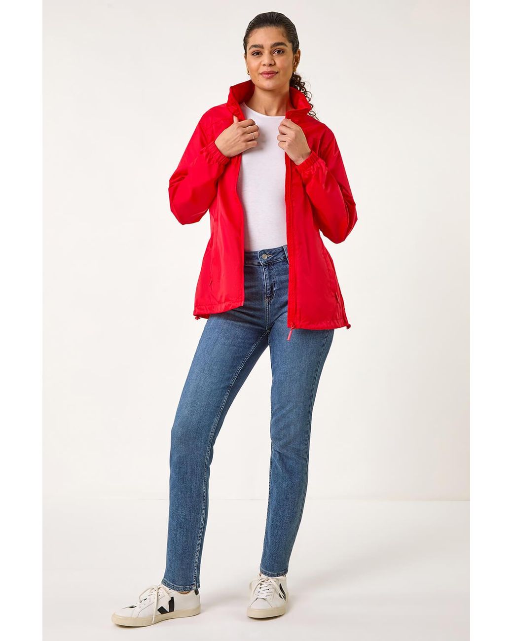 Roman Red Shower Resistant Funnel Neck Jacket