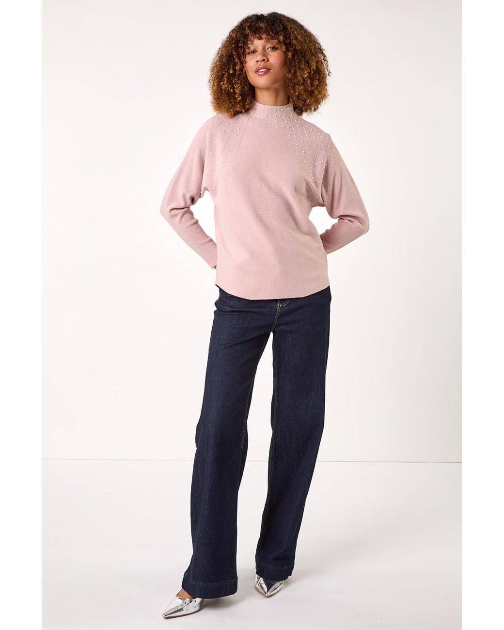 Roman Pink Sunray Embellished Jumper