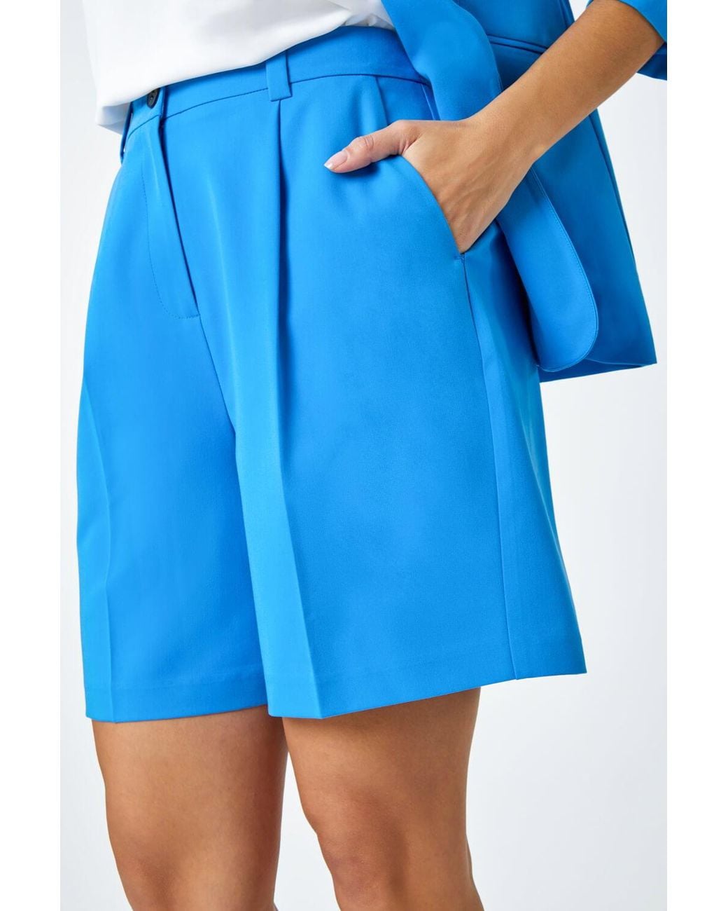 Roman Blue Tailored Stretch Shorts
