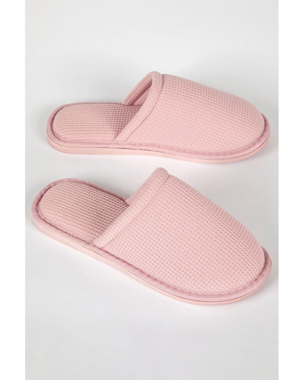 Roman Pink Waffle Mule Slipper