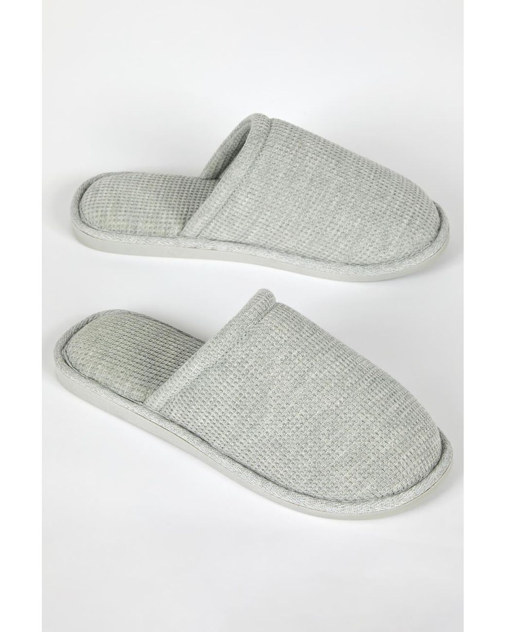 Roman Gray Waffle Mule Slipper