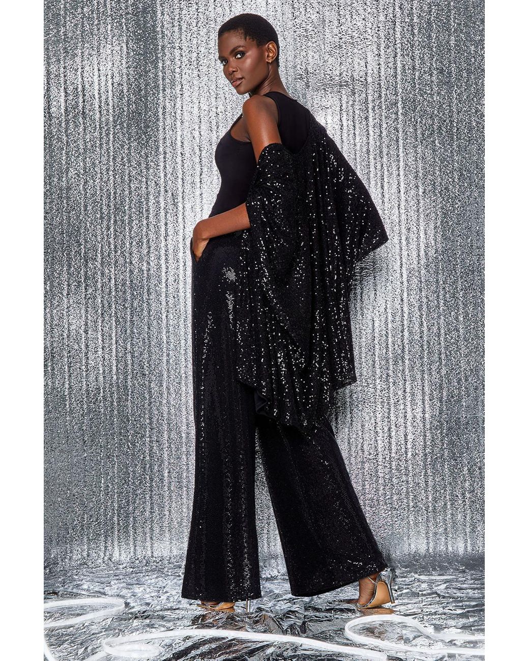 Embellished cape jacket sale