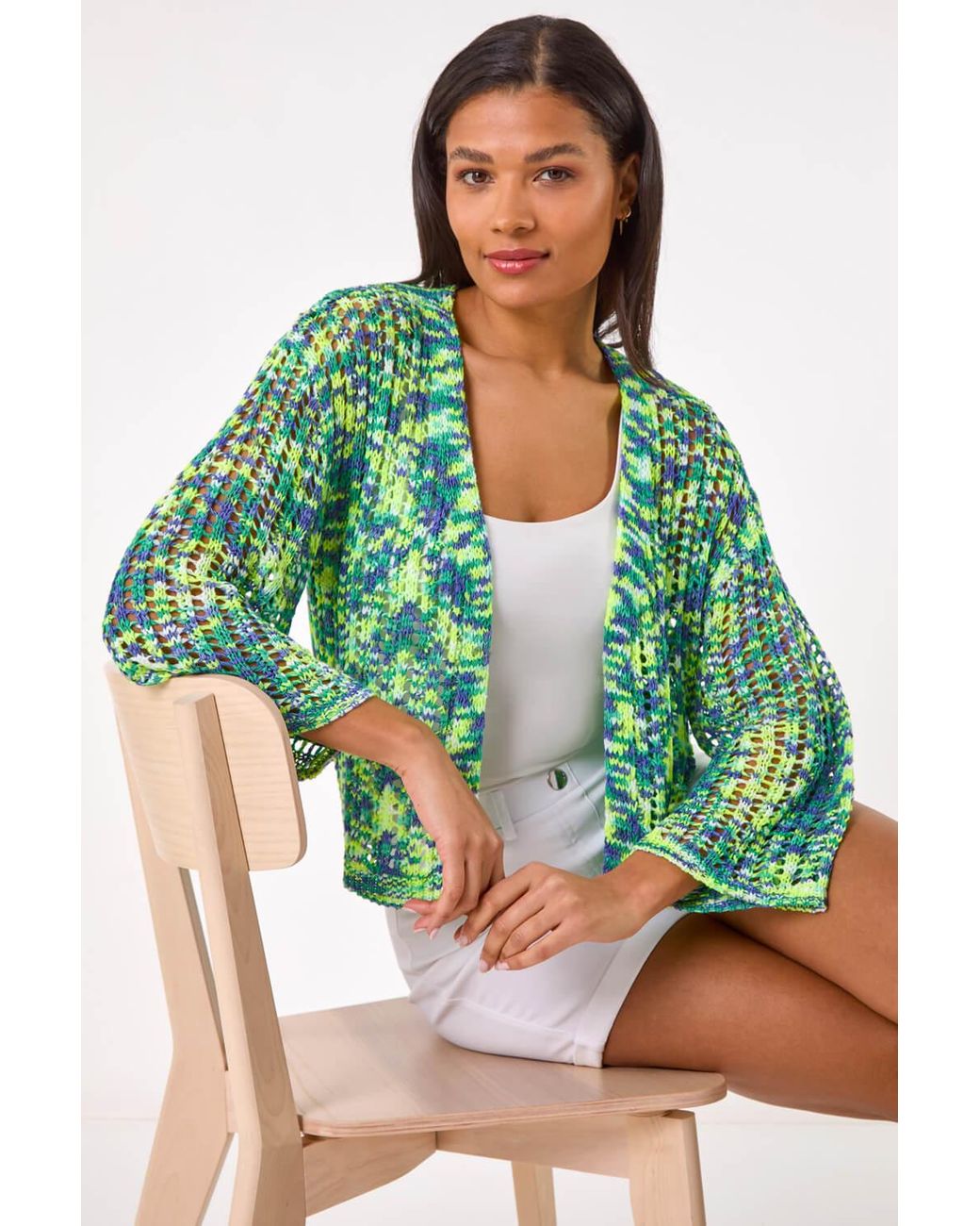 Roman Green Spacedye Knit Cardigan