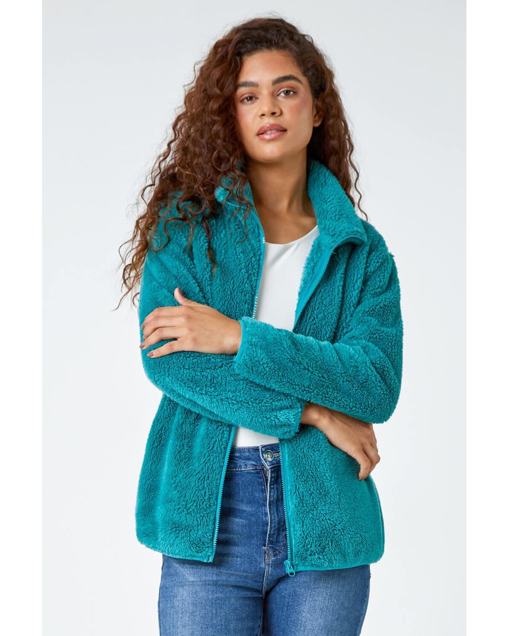 Roman Blue Soft Sherpa Fleece Jacket
