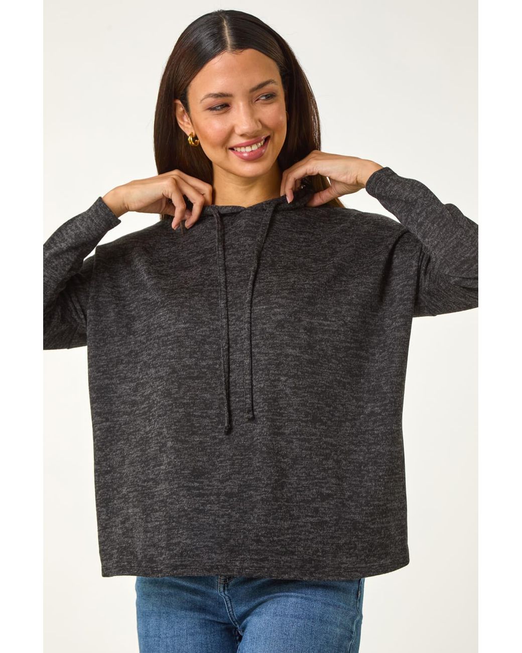 Roman Black Soft Touch Drawstring Hoodie