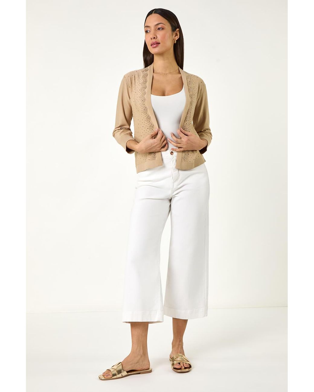 Roman Natural Sparkle Hotfix Knit Shrug