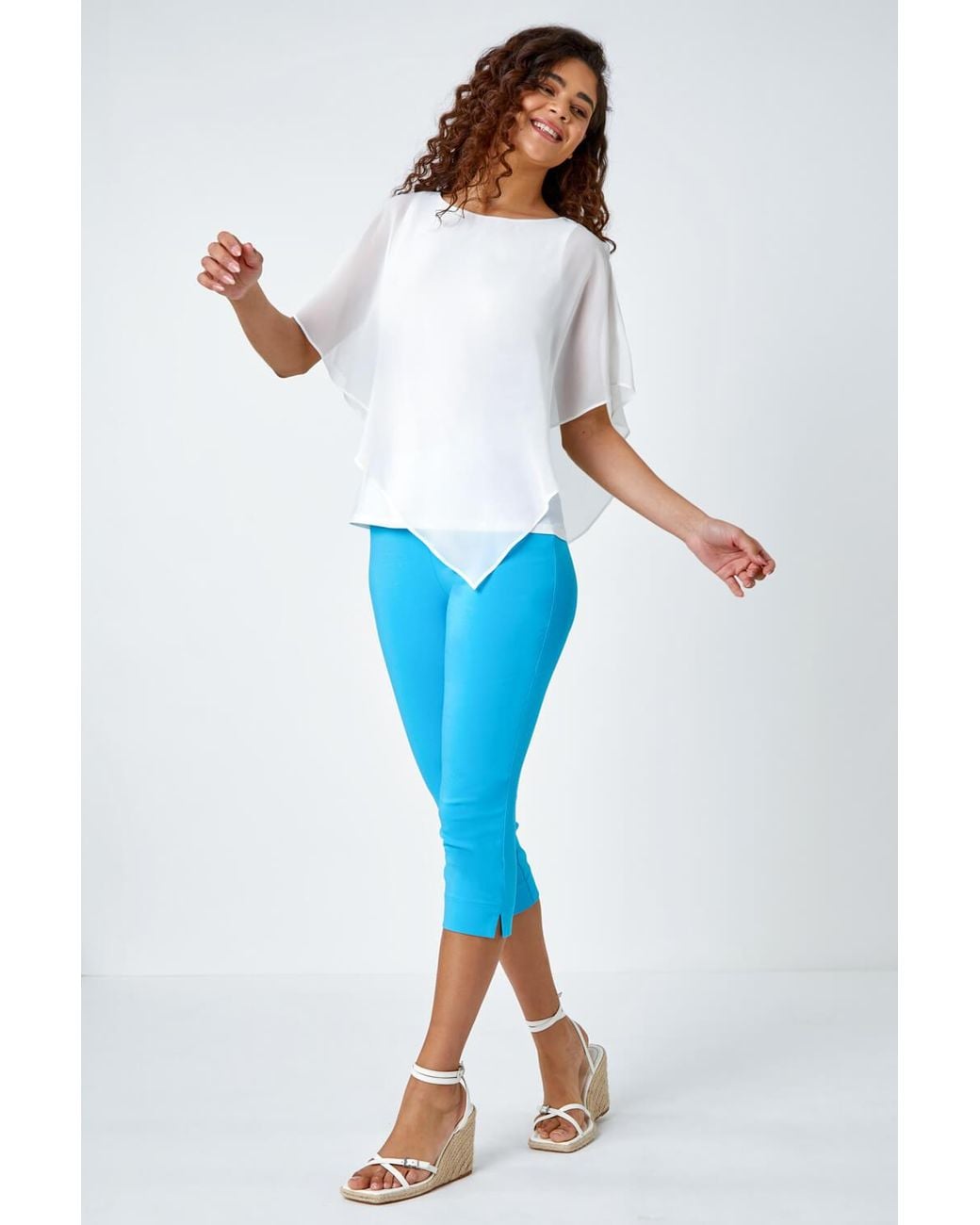 Roman White Cropped Stretch Trouser