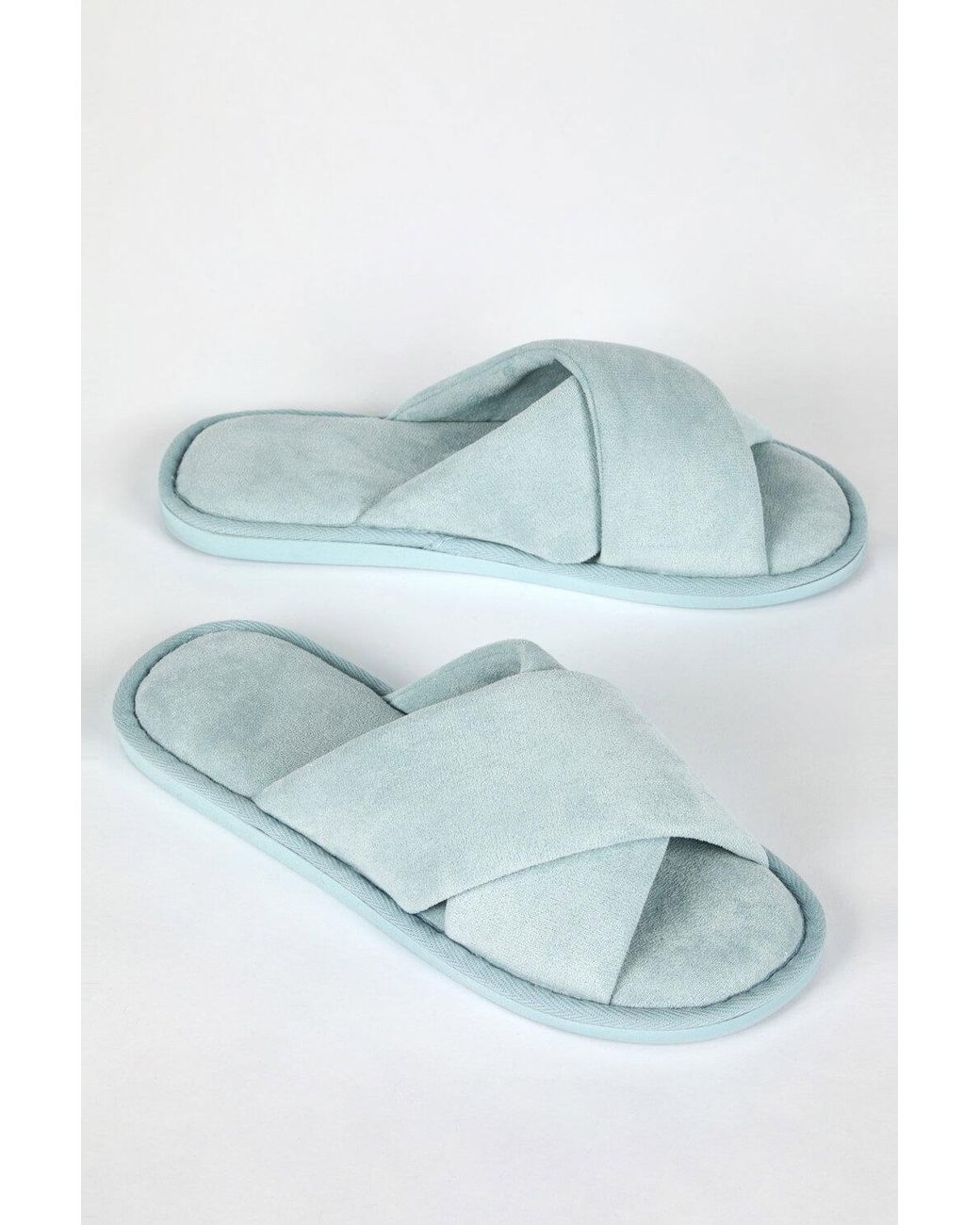 Roman Blue Cross Over Open Toe Slipper
