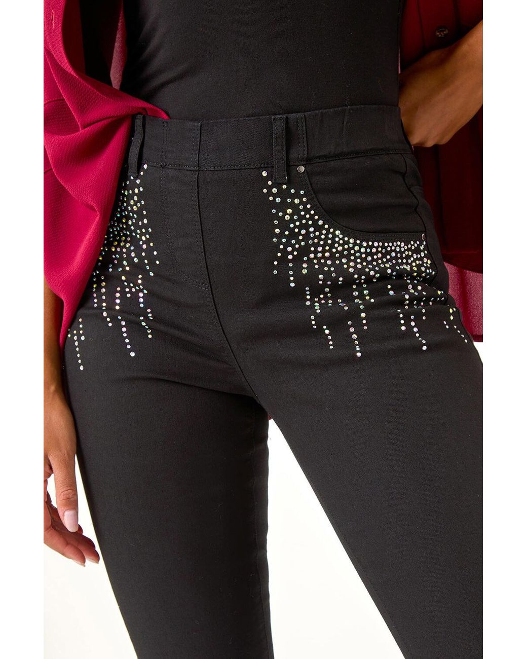 Roman Red Hotfix Pocket Trim Jegging