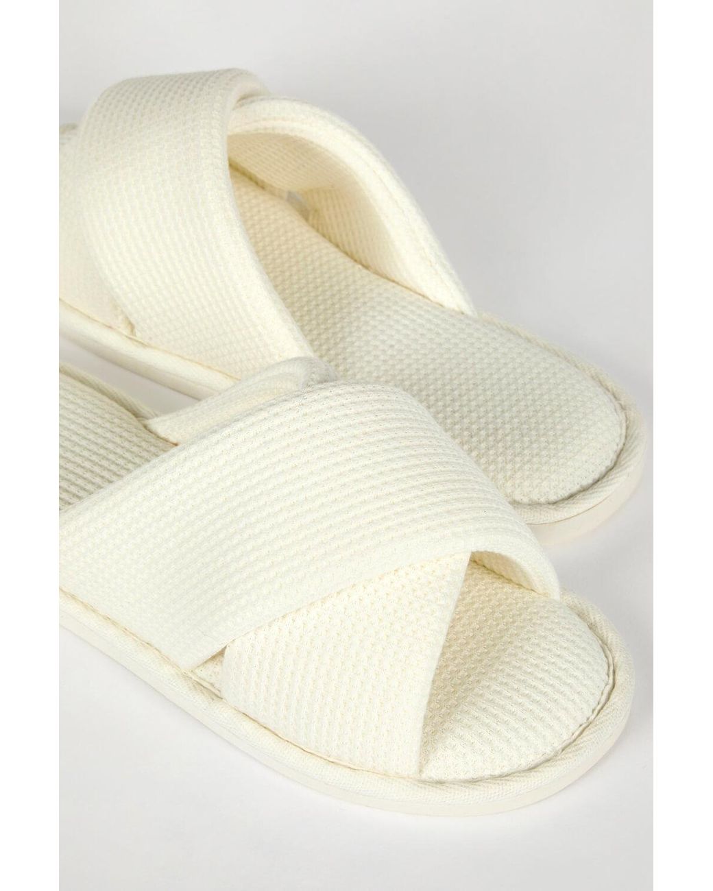 Roman Natural Waffle Crossover Slipper