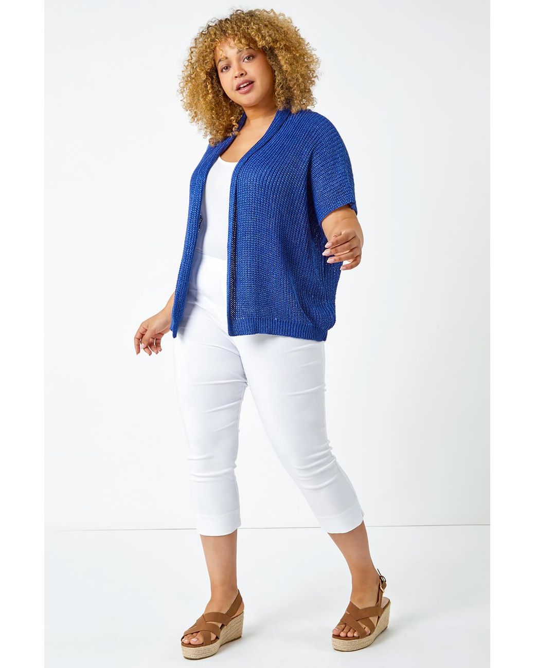 Roman Curve White Cropped Stretch Trouser