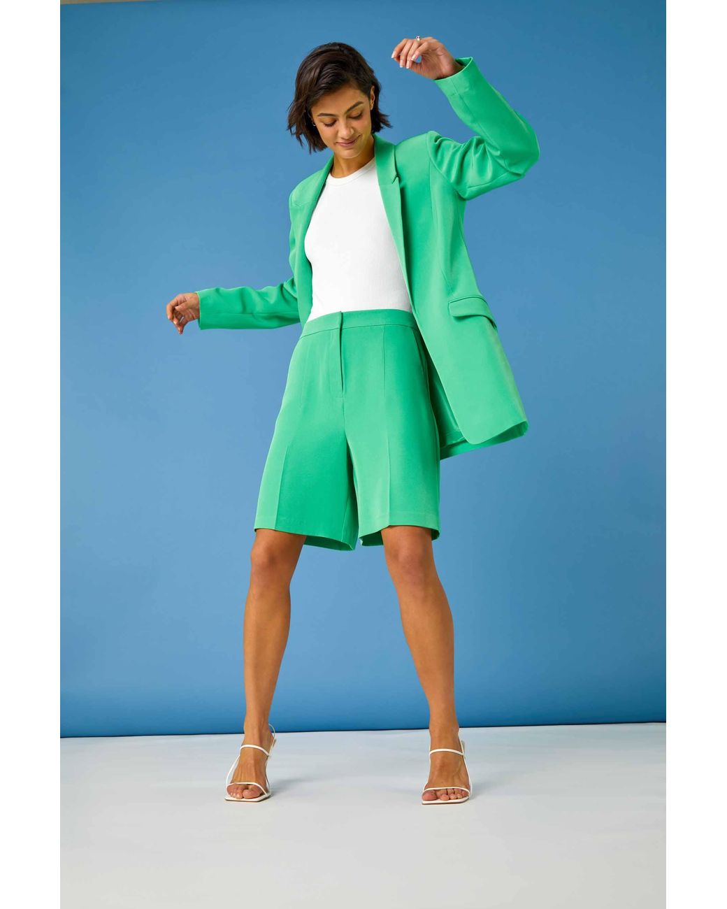 Roman Green Tailored Bermuda Shorts